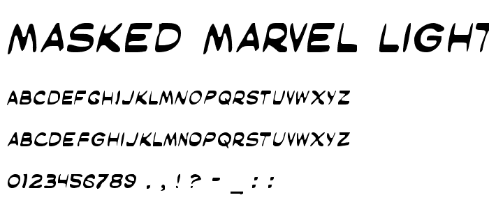 Masked Marvel Light font
